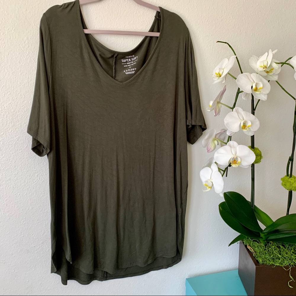 Torrid olive green super soft shirt